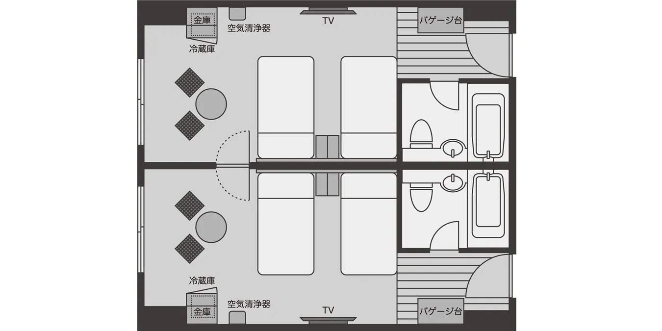 標準雙床連通房