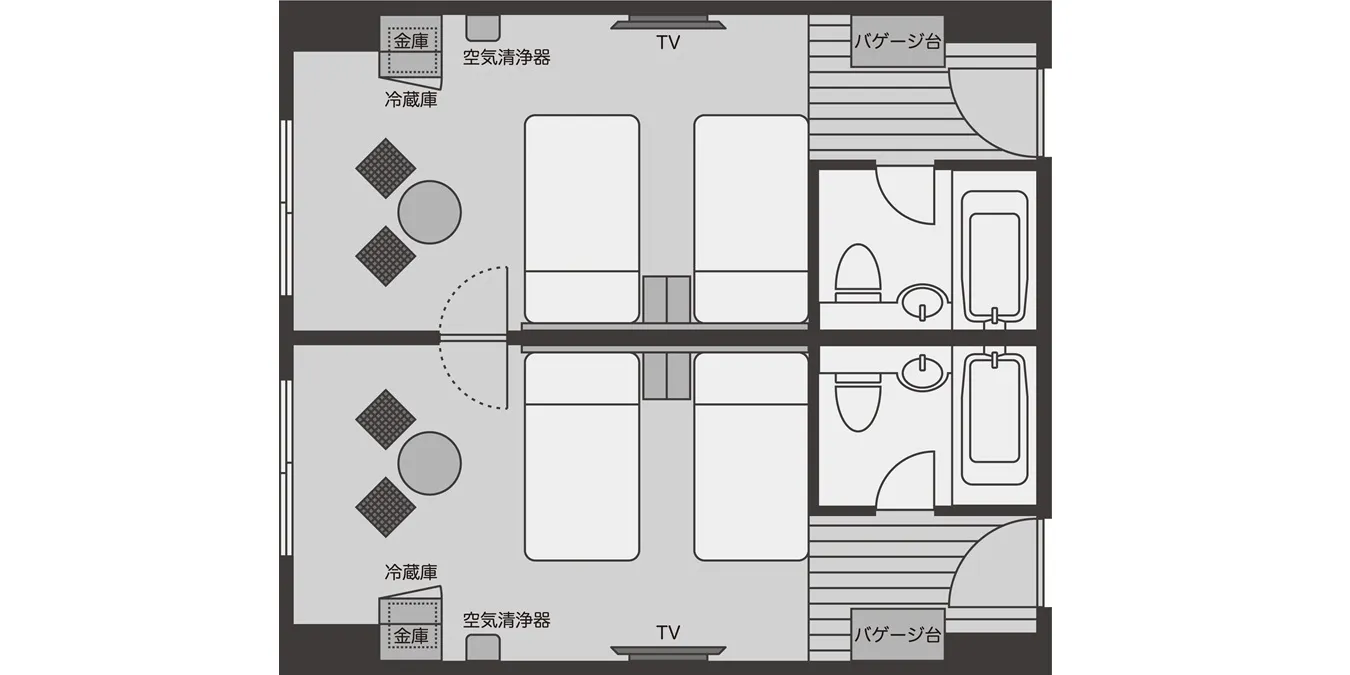 海景標準雙床連通房