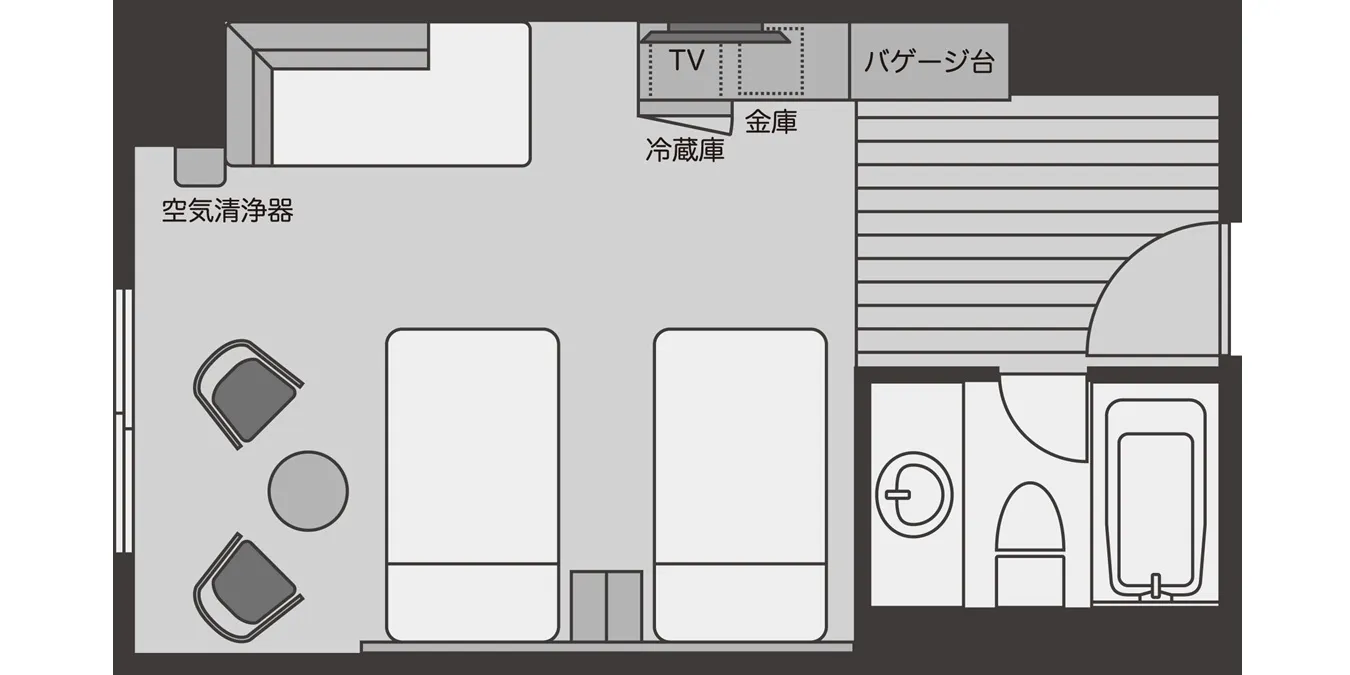 轉角雙床房